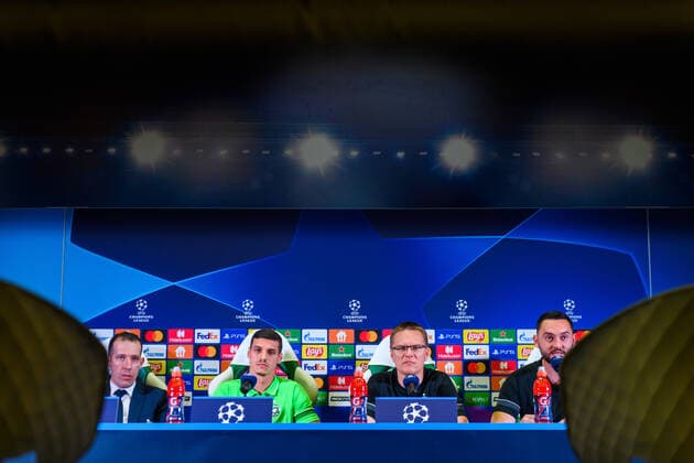 210823 Valdas Dambrauskas, head coach during a press conference with Ludogorets on August 23, 2021 in Razgrad Photo Ludvig Thunman BILDBYRAN kod LT LT0192 fotboll football soccer fotball champions league presskonferens press conference ludogorets bbeng,  Copyright: LUDVIGxTHUNMAN BB210823LT051