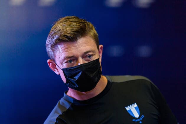 210823 Jon Dahl Tomasson, head coach during a press conference with Malmö FF ahead of the UEFA Champions League playoff match against Ludogorets on August 23, 2021 in Razgrad Photo Ludvig Thunman BILDBYRAN kod LT LT0191 fotboll football soccer fotball champions league träning presskonferens training practice press conference malmö ff bbeng,  Copyright: LUDVIGxTHUNMAN BB210823LT086