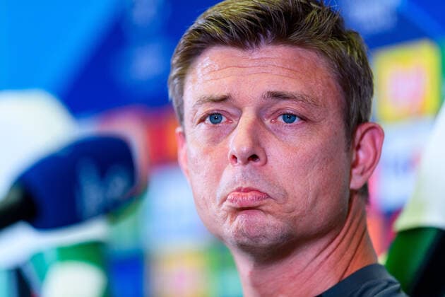 210823 Jon Dahl Tomasson, head coach during a press conference with Malmö FF ahead of the UEFA Champions League playoff match against Ludogorets on August 23, 2021 in Razgrad Photo Ludvig Thunman BILDBYRAN kod LT LT0191 fotboll football soccer fotball champions league träning presskonferens training practice press conference malmö ff bbeng,  Copyright: LUDVIGxTHUNMAN BB210823LT091