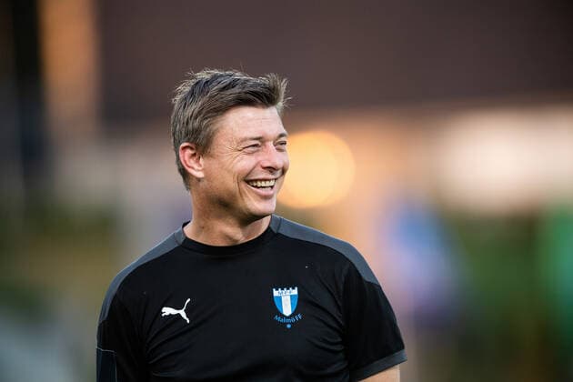 210823 Jon Dahl Tomasson, head coach of Malmö FF during a practice and press conference with Malmö FF ahead of the UEFA Champions League playoff match against Ludogorets on August 23, 2021 in Razgrad Photo Ludvig Thunman BILDBYRAN code LT LT0191 football football soccer football champions league training press conference training practice press conference malmö ff bbeng,  Copyright: LUDVIGxTHUNMAN BB210823LT097