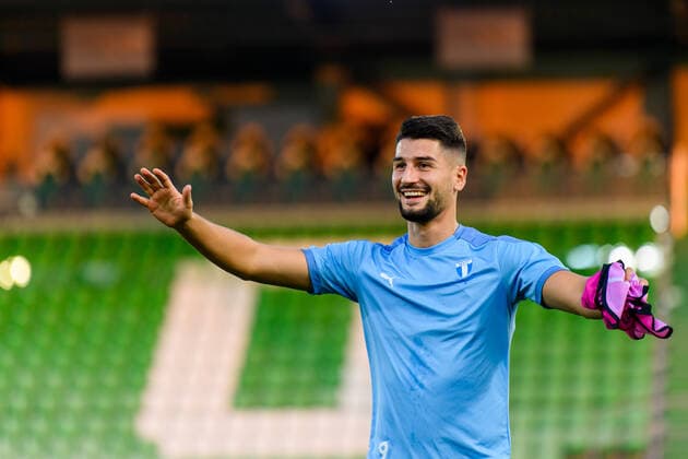 210823 Antonio Colak during a practice with Malmö FF ahead of the UEFA Champions League playoff match against Ludogorets on August 23, 2021 in Razgrad Photo Ludvig Thunman BILDBYRAN code LT LT0191 football football soccer football champions league training press conference training practice press conference malmö ff bbeng arena interior general view,  Copyright: LUDVIGxTHUNMAN BB210823LT135