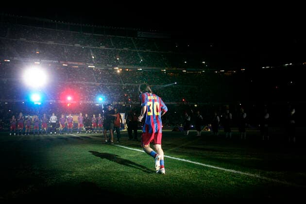 050824 Football, Fußball, Football, FC Barcelona, FCB, Barca, Arena, Nou Camp, presentation Lionel Leo Messi, Barcelona Bildbyran 70097, Copyright: DANIELxNILSSON 0131278816st