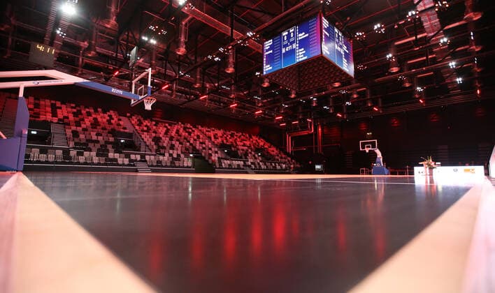 25 08 2021 Basketball Nuremberg Falcons Basketball Club NBC Official Inauguration of the Kia Metropol Arena Sports Photo Zink DaMa Symbol Image Symbol Photo Feature Impression Empty Arena Hall Hall Panorama Panorama Kia Metropol Arena