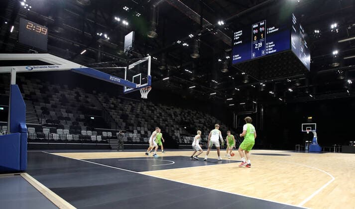 25 08 2021 Basketball Nuremberg Falcons Basketball Club NBC Official Inauguration of the Kia Metropol Arena Sports Photo Zinc DaMa Show Insert Basketball Game