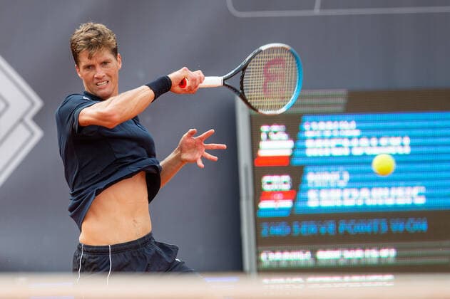BNP Paribas Polish Cup Nino Serdarusic (CRO), in action during ATP, Tennis Herren Challenger BNP Paribas Polish Cup in Warsaw, Poland, on August 25, 2021. Warsaw Poland jastrzebowski-bnpparib210825_nplwn  Copyright: xFotoxOlimpikx