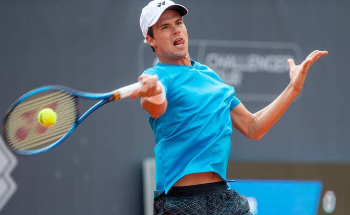 BNP Paribas Polish Cup Daniel Altmaier (GER), in action during ATP, Tennis Herren Challenger BNP Paribas Polish Cup in Warsaw, Poland, on August 25, 2021. Warsaw Poland jastrzebowski-bnpparib210825_npN93  Copyright: xFotoxOlimpikx