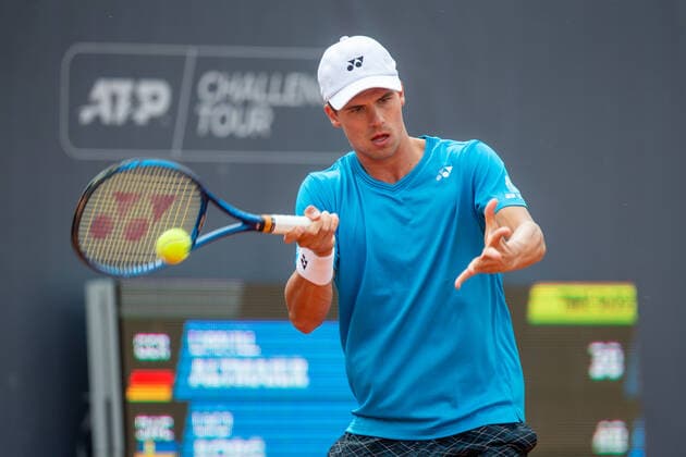 Sport Bilder des Tages BNP Paribas Polish Cup Daniel Altmaier (GER), in action during ATP, Tennis Herren Challenger BNP Paribas Polish Cup in Warsaw, Poland, on August 25, 2021. Warsaw Poland jastrzebowski-bnpparib210825_npqFV  Copyright: xFotoxOlimpikx