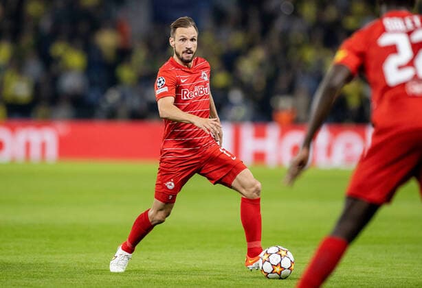 SOCCER - UEFA CL, Broendby vs RBS COPENHAGEN,DENMARK,25.AUG.21 - SOCCER - UEFA Champions League play off, Broendby IF Kopenhagen vs Red Bull Salzburg. Image shows Andreas Ulmer (RBS) .  GEPAxpictures xAndersxKjaerbye