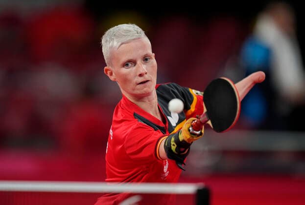 August 26, 2021:Stephanie Grebe from Germany during Table tennis, Tischtennis at the Tokyo Paraolympics, Tokyo Metropolitian gymnasium, Tokyo, Japan. CSM Tokyo Japan - ZUMAc04_ 20210826_zaf_c04_015 Copyright: xKimxPricex