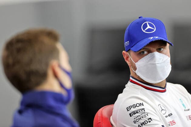 F1 Grand Prix of Belgium 63 George Russell (GBR, Williams Racing), 77 Valtteri Bottas (FIN, Mercedes-AMG Petronas F1 Team), F1 Grand Prix of Belgium at Circuit de Spa-Francorchamps on August 26, 2021 in Spa-Francorchamps, Belgium. (Photo by xpbimages.com XPB Images FIA Pool via HOCH ZWEI) Spa-Francorchamps Belgium Poolfoto HOCH ZWEI Pool XPB Images ,EDITORIAL USE ONLY