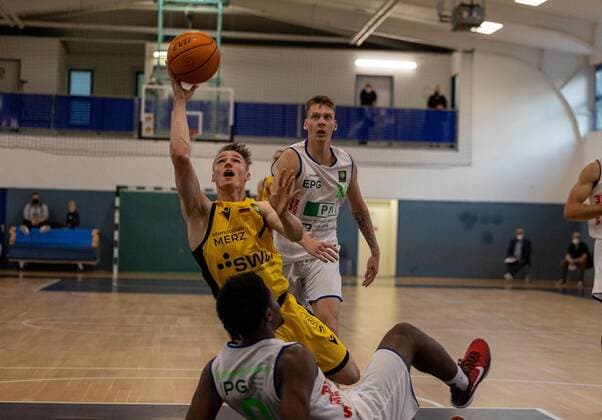Timo Lanmueller Tigers Tuebingen, 7 ¨¨Tigers Tuebingen vs EPG Baskets Koblenz, 2 basketball, Bundesliga, Pro A, Barmer 2 basketball, test game, season 2021 2022, 26 08 2021, ¨¨ Tigers Tuebingen EPG Baskets Koblenz, 2 basketball, 2 Bundesliga, Barmer 2 basketball, test game, season 2021 2022, 26 08 2021 Tuebingen. Copyright: xDennisxDuddek xEibnerxPressefotox EP_DDK