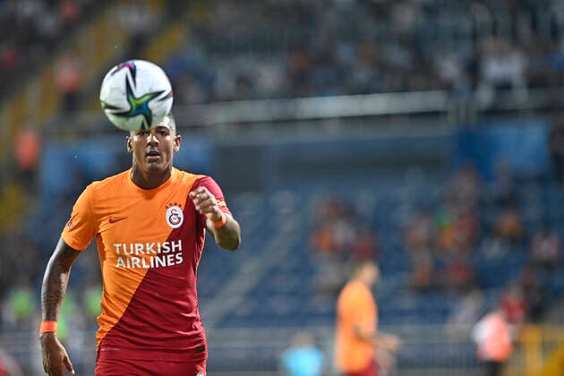 Patrick van Aanholt of Galatasaray during the UEFA Europa League Play off second leg match between Galatasaray and Randers FC at Kasimpasa Recep Tayyip Erdogan Stadium in Istanbul , Turkey on August 26 , 2021. 