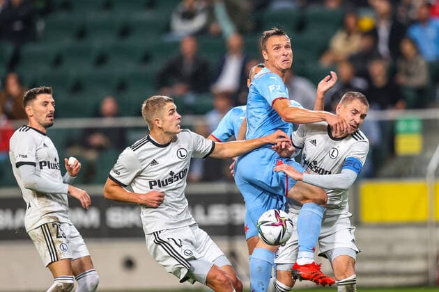 26.08.2021 WARSZAWA, LAZIENKOWSKA PILKA NOZNA ( FOOTBALL ) LIGA EUROPY UEFA SEZON 2021 2022 ( UEFA EUROPEAN LEAGUE - 4TH ROUND QUALIFIACATIONS PLAY OFF ) - 4 RUNDA ELIMINACJI DO LIGI EUROPY PLAY OFFS??MECZ LEGIA WARSZAWA - SLAVIA PRAGA ( GAME LEGIA WARSAW - SK SLAVIA PRAHA )??NZ MAIK NAWROCKI, STANISLAV TECL, ARTUR JEDRZEJCZYK??FOTO LUKASZ GROCHALA CYFRASPORT NEWSPIX.PL --- Newspix.pl  20210826CSLG0012