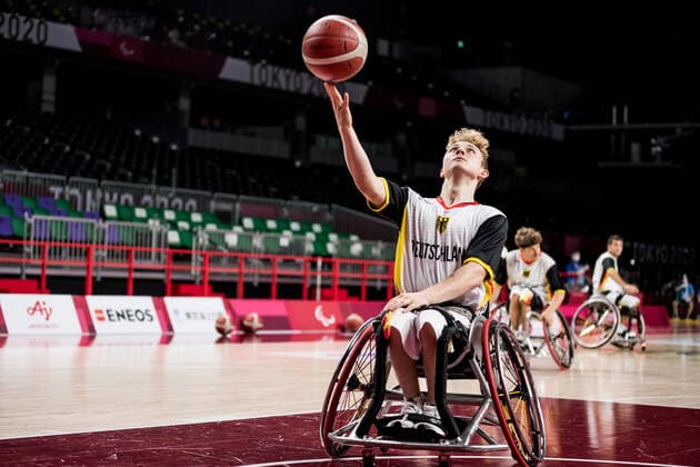 Tokyo 2020 Paralympic Games Wheelchair Basketball , 27 08 2021 TOKYO, JAPAN 27 August Wheelchair Basketball, Germany vs Great Britain Men, on Day 3 of the Tokyo 2020 Paralympic Games at Musashino Forest Sport Plaza on 27 08 2021 in Tokyo Japan Tobias Hell 9, Germany Copyright: xBEAUTIFULxSPORTS Wunderlx