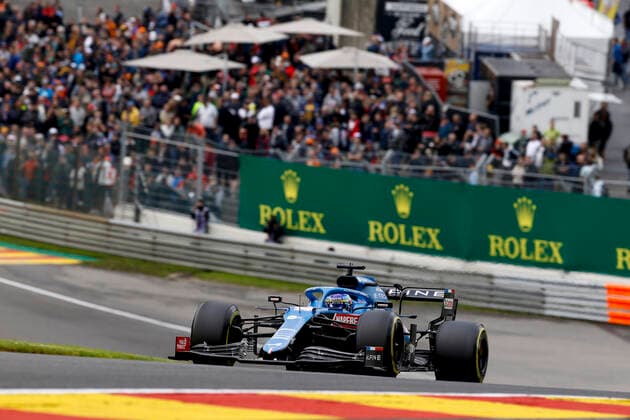 14 Fernando Alonso ESP, Alpine F1 Team , F1 Grand Prix of Belgium at Circuit de Spa Francorchamps on August 27, 2021 in Spa Francorchamps, Belgium Photo by HOCH ZWEI Spa Francorchamps Belgium