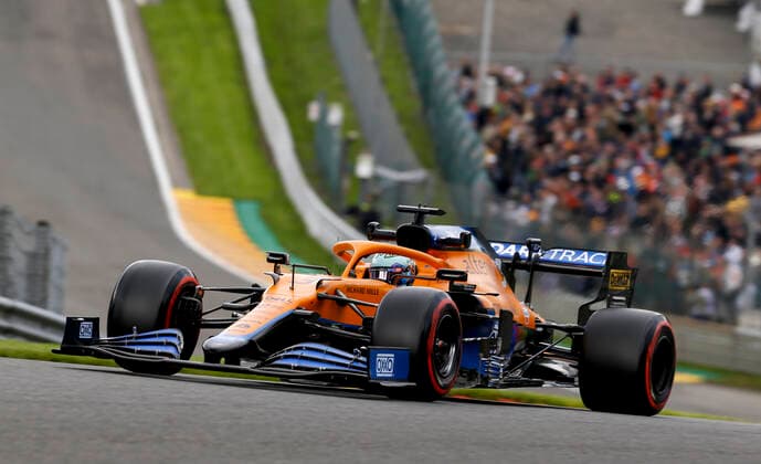 3 Daniel Ricciardo AUS, McLaren F1 Team , F1 Grand Prix of Belgium at Circuit de Spa Francorchamps on August 27, 2021 in Spa Francorchamps, Belgium Photo by HOCH ZWEI Spa Francorchamps Belgium