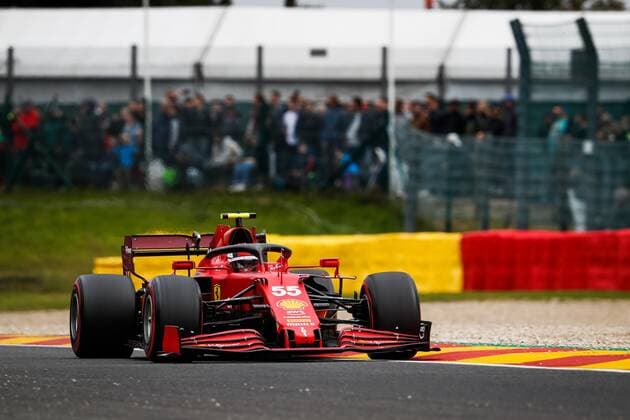 55 SAINZ Carlos (spa), Scuderia Ferrari SF21, action during the Formula 1 Belgium Grand Prix, 12th round of the 2021 FIA Formula One World Championship, WM, Weltmeisterschaft from August 27 to 29, 2021 on the Circuit de Spa-Francorchamps, in Stavelot, near LiÃ‹ge, Belgium - Photo Antonin Vincent DPPI FORMULE 1 : Grand prix de belgique - 27 08 2021 DPPI PANORAMIC  00121025__V2_2390