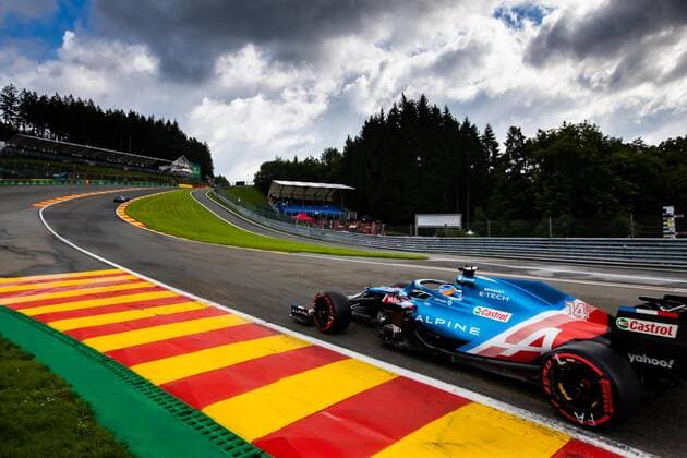 14 ALONSO Fernando (spa), Alpine F1 A521, action during the Formula 1 Belgium Grand Prix, 12th round of the 2021 FIA Formula One World Championship, WM, Weltmeisterschaft from August 27 to 29, 2021 on the Circuit de Spa-Francorchamps, in Stavelot, near LiÃ‹ge, Belgium - Photo Antonin Vincent DPPI FORMULE 1 : Grand prix de belgique - 27 08 2021 DPPI PANORAMIC  00121025__V2_3275