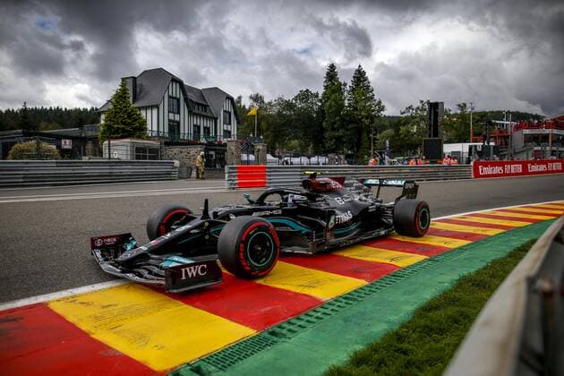77 BOTTAS Valtteri (fin), Mercedes AMG F1 GP W12 E Performance, action during the Formula 1 Belgium Grand Prix, 12th round of the 2021 FIA Formula One World Championship, WM, Weltmeisterschaft from August 27 to 29, 2021 on the Circuit de Spa-Francorchamps, in Stavelot, near LiÃ‹ge, Belgium - Photo DPPI FORMULE 1 : Grand prix de belgique - 27 08 2021 DPPI PANORAMIC  00121025_F12021GP12BEL_JK156055