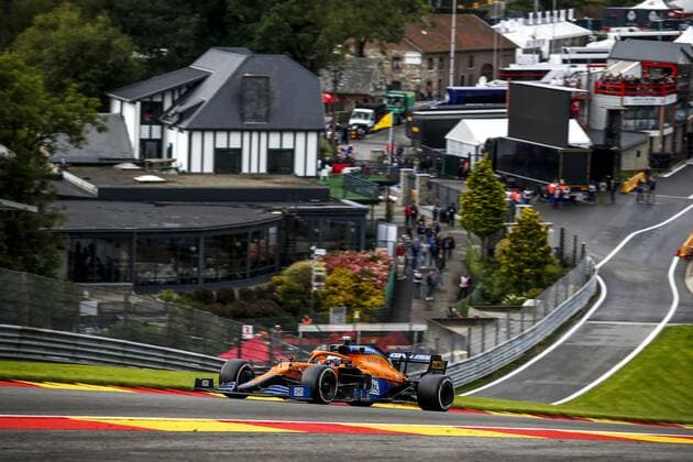 03 RICCIARDO Daniel (aus), McLaren MCL35M, action during the Formula 1 Belgium Grand Prix, 12th round of the 2021 FIA Formula One World Championship, WM, Weltmeisterschaft from August 27 to 29, 2021 on the Circuit de Spa-Francorchamps, in Stavelot, near LiÃ‹ge, Belgium - Photo DPPI FORMULE 1 : Grand prix de belgique - 27 08 2021 DPPI PANORAMIC  00121025_F12021GP12BEL_JK156693