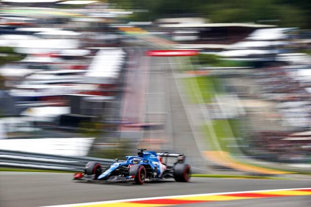 14 ALONSO Fernando (spa), Alpine F1 A521, action during the Formula 1 Belgium Grand Prix, 12th round of the 2021 FIA Formula One World Championship, WM, Weltmeisterschaft from August 27 to 29, 2021 on the Circuit de Spa-Francorchamps, in Stavelot, near LiÃ‹ge, Belgium - Photo DPPI FORMULE 1 : Grand prix de belgique - 27 08 2021 DPPI PANORAMIC  00121025_F12021GP12BEL_JK156810