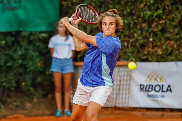 August 27, 2021, Lesa (NO, Italy: Lesa (NO), Italy, Sporting Tennis Lesa, August 27, 2021, Christian Langmo and Mattia Bellucci during Lesa Cup 2021 - ITF - Tennis Internationals Tennis Internationals - Lesa Cup 2021 - ITF, lesa (no), Italy - ZUMAl164 20210827_zsa_l164_050 Copyright: xRobertaxCorradinx