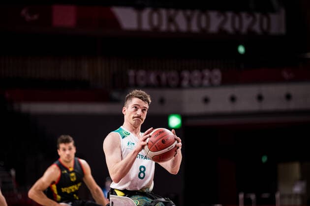 Tokyo 2020 Paralympic Games Wheelchair Basketball , 28 08 2021 TOKYO, JAPAN 28 August Wheelchair basketball, Australia vs Germany Men, on Day 4 of the Tokyo 2020 Paralympic Games at Ariake Arena on 28 08 2021 in Tokyo Japan Kim Robins 8, Australia Copyright: xBEAUTIFULxSPORTS Wunderlx