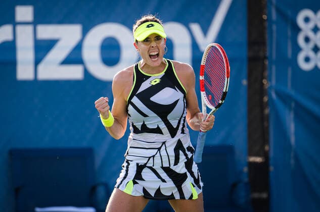 August 27, 2021, CHICAGO, UNITED STATES: Alize Cornet of France in action during the semi-final of the 2021 WTA, Tennis Damen Chicago Womens Open WTA 250 tennis tournament against Varvara Gracheva of Russia CHICAGO UNITED STATES - ZUMAa181 20210827_zaa_a181_074 Copyright: xRobxPrangex