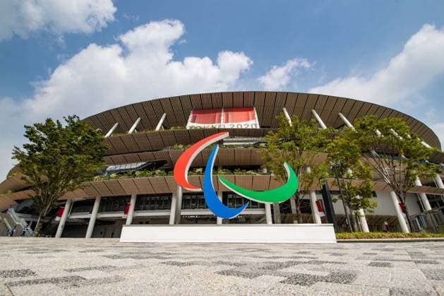 PARALYMPICS - Paralympic Summer Games Tokyo 2020 TOKYO,JAPAN,28.AUG.21 - PARALYMPICS, ATHLETICS - Paralympic Summer Games Tokyo 2020, preview. Image shows a general view of the stadium and logo of Paralympic games.  GEPAxpictures xMaticxKlansek