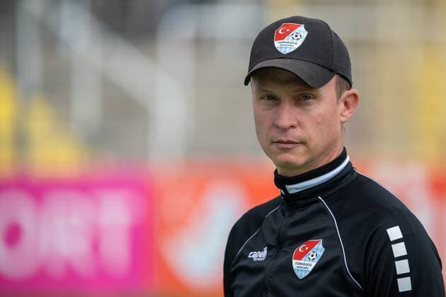 Head coach Petr Ruman Tuerkguecue Muenchen , Tuerkguecue Ataspor Muenchen vs VfL Osnabrueck, 28 08 2021 DFB regulations prohibit any use of photographs as image sequences and or quasi video Muenchen Bayern Germany Copyright: xkolbert-press UlrichxGamelx