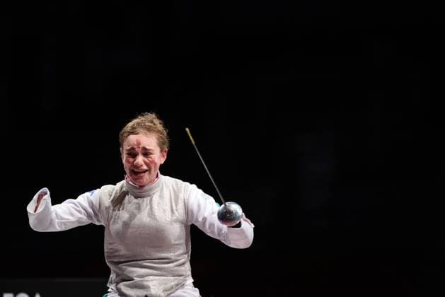 Tokyo 2020 Paralympic Games - Wheelchair Fencing Beatrice Bebe Vio (ITA) wins against Jingjing Zhou of China with the score of 15-9in in thethe Gold Medal Bout of the Tokyo 2020 Paralympic tournament held in the Makuhari Messe B in Tokyo, Japan, on August 28, 2021. Tokyo Japan ujetto-tokyo202210828_npY6h  Copyright: xMauroxUjettox
