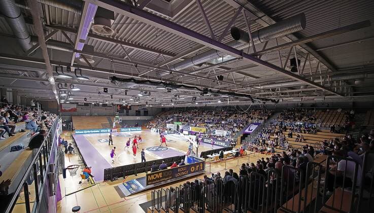 GSD zje123 Easy Credit Basketball BBL BG Göttingen Paderborn Göttingens venue S Arena the first time with nearly 1000 spectators Corona Konform