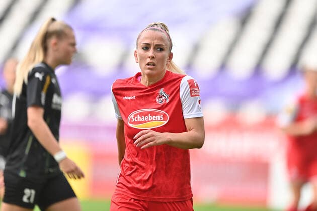 Mandy Islacker 1 FC Koeln, 8 , 8 28 2021, Essen Germany , Football, Flyeralarm Frauen Bundesliga, SGS Essen 1 FC Koeln, DFB DFL REGULATIONS PROHIBIT ANY USE OF PHOTOGRAPHS AS IMAGE SEQUENCES AND OR QUASI VIDEO xmkx