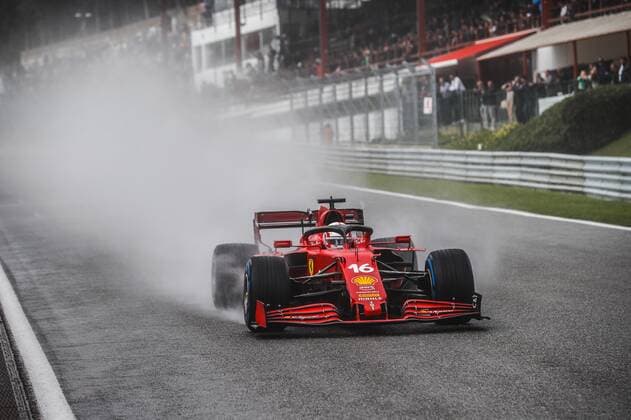 16 LECLERC Charles (mco), Scuderia Ferrari SF21, action during the Formula 1 Belgium Grand Prix, 12th round of the 2021 FIA Formula One World Championship, WM, Weltmeisterschaft from August 27 to 29, 2021 on the Circuit de Spa-Francorchamps, in Stavelot, near LiÃ‹ge, Belgium - FORMULE 1 : Grand prix de belgique - 28 08 2021 DPPI PANORAMIC  Leclerc