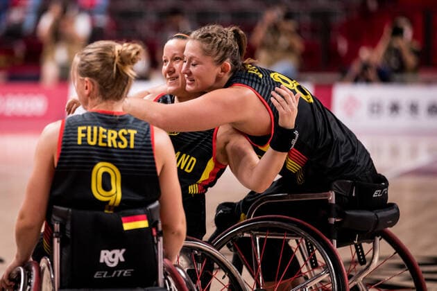 Tokyo 2020 Paralympic Games Wheelchair Basketball , 29 08 2021 TOKYO, JAPAN 29 August Wheelchair basketball, Japan vs Germany women, on Day 5 of the Tokyo 2020 Paralympic Games at Ariake Arena on 29 08 2021 in Tokyo Japan Anne Patzwald 7, Germany , Katharina Lang 8, Germany Copyright: xBEAUTIFULxSPORTS Wunderlx