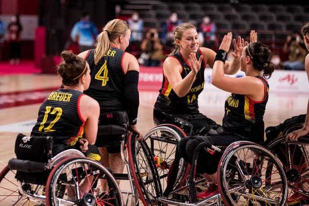 Tokyo 2020 Paralympic Games Wheelchair Basketball , 29 08 2021 TOKYO, JAPAN 29 August Wheelchair Basketball, Japan vs Germany Women, on Day 5 of the Tokyo 2020 Paralympic Games at Ariake Arena on 29 08 2021 in Tokyo Japan Lena Knippelmeyer 14, Germany , Anne Patzwald 7, Germany Copyright: xBEAUTIFULxSPORTS Wunderlx