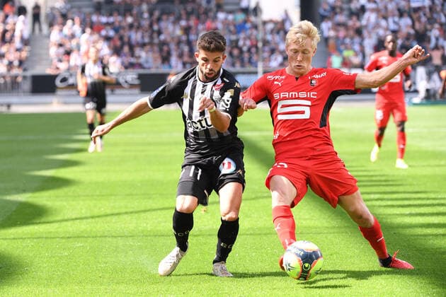 25 BIRGER MELING (SRFC) - 11 JIMMY CABOT (SCO) FOOTBALL : Angers vs Rennes - Ligue 1 Uber Eats - 29 08 2021 AnthonyBIBARD FEP Panoramic 
