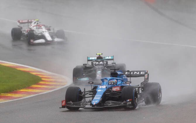 14 Fernando Alonso ESP, Alpine F1 Team , F1 Grand Prix of Belgium at Circuit de Spa Francorchamps on August 29, 2021 in Spa Francorchamps, Belgium Photo by HOCH ZWEI Spa Francorchamps Belgium