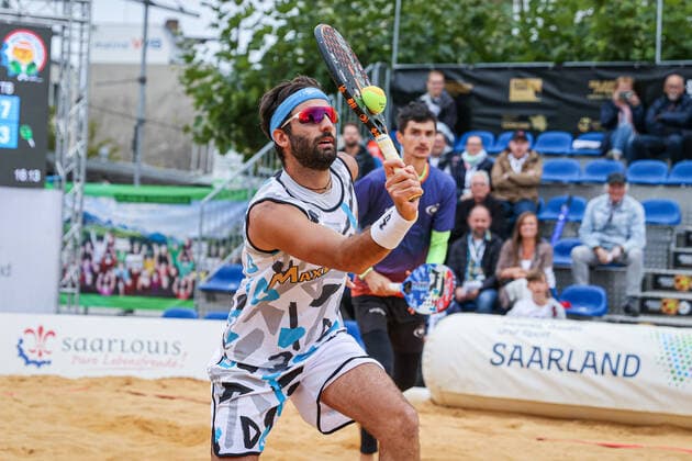 GIOVANNINI, Tommaso ITA and BURMAKIN, Nikita RUS , ITF Beach Tennis World Tour Sand Series Saarlouis 2021, Saarlouis, Kleiner Markt, 29 08 2021,