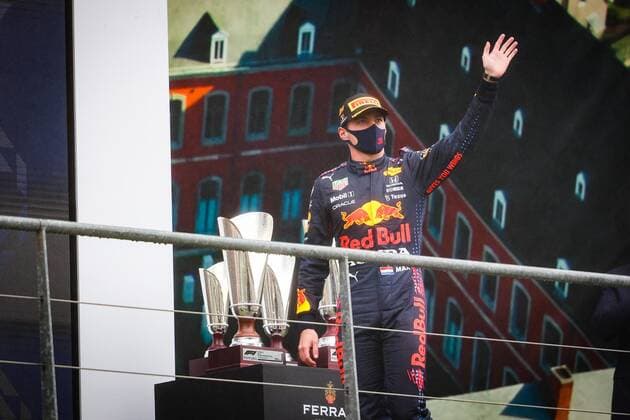 podium VERSTAPPEN Max (ned), Red Bull Racing Honda RB16B, portrait during the Formula 1 Belgium Grand Prix, 12th round of the 2021 FIA Formula One World Championship, WM, Weltmeisterschaft from August 27 to 29, 2021 on the Circuit de Spa-Francorchamps, in Stavelot, near Liege, Belgium - FORMULE 1 : Grand prix de belgique - 29 08 2021 DPPI PANORAMIC  00121026_AV6_4511