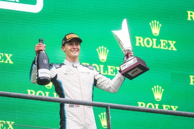 podium RUSSELL George (gbr), Williams Racing F1 FW43B, portrait during the Formula 1 Belgium Grand Prix, 12th round of the 2021 FIA Formula One World Championship, WM, Weltmeisterschaft from August 27 to 29, 2021 on the Circuit de Spa-Francorchamps, in Stavelot, near Liege, Belgium - FORMULE 1 : Grand prix de belgique - 29 08 2021 DPPI PANORAMIC  00121026_AV6_4714