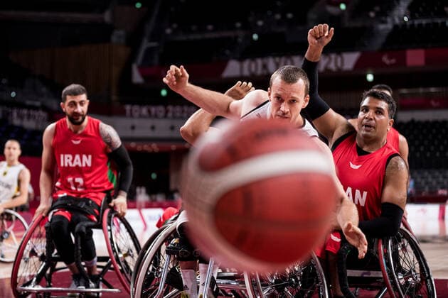 Tokyo 2020 Paralympic Games Wheelchair Basketball , 30 08 2021 TOKYO, JAPAN 30 August Wheelchair Basketball, Germany Iran Men, on Day 6 of the Tokyo 2020 Paralympic Games at Ariake Arena on 30 08 2021 in Tokyo Japan Andre Bienek 8, Germany Copyright: xBEAUTIFULxSPORTS Wunderlx