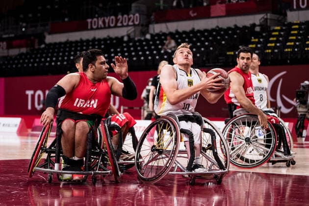 Tokyo 2020 Paralympic Games Wheelchair Basketball , 30 08 2021 TOKYO, JAPAN 30 August Wheelchair Basketball, Germany Iran Men, on Day 6 of the Tokyo 2020 Paralympic Games at Ariake Arena on 30 08 2021 in Tokyo Japan Jan Haller 10, Germany Copyright: xBEAUTIFULxSPORTS Wunderlx
