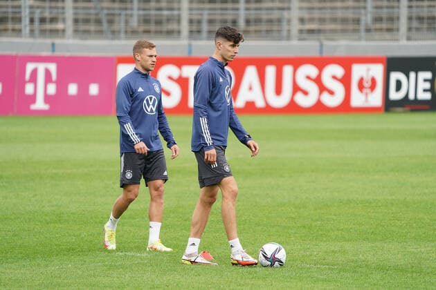 Joshua Kimmich Germany Germany , Kai Havertz Germany Germany Stuttgart 31 08 2021 Training of the German National Team, Gazi Stadium Stuttgart