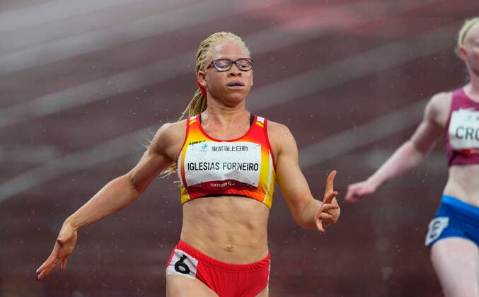 August 31, 2021: Adiaratou Iglesias Forneiro from Spain winning gold in 100m during athletics at the Tokyo Paralympics, Tokyo Olympic Stadium, Tokyo, Japan. CSM Tokyo Japan - ZUMAc04_ 20210831_zaf_c04_147 Copyright: xKimxPricex