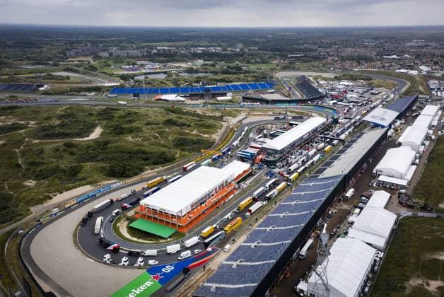ZANDVOORT Drone photo of the build up for Formula 1 at Circuit Zandvoort, where a Formula 1 race will be held for the first time in 36 years REMKO DE WAAL xVIxANPxSportx xxANPxIVx 436576409