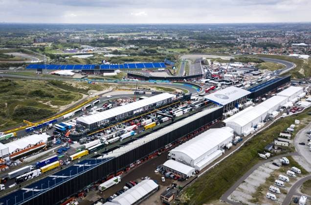 ZANDVOORT Drone photo of the build up for Formula 1 at Circuit Zandvoort, where a Formula 1 race will be held for the first time in 36 years REMKO DE WAAL xVIxANPxSportx xxANPxIVx 436576838