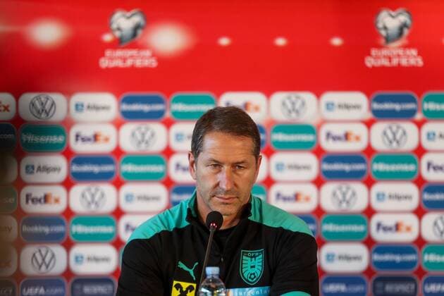 SOCCER - FIFA World Cup, WM, Weltmeisterschaft, Fussball 2022 quali, preview CHISINAU,MOLDOVA,31.AUG.21 - SOCCER - FIFA World Cup Qatar 2022, European qualifiers, OEFB international match, Länderspiel, Nationalmannschaft Moldova vs Austria, preview, press conference, PK, Pressekonferenz team AUT. Image shows head coach Franco Foda (AUT). GEPAxpictures xPhilippxBrem
