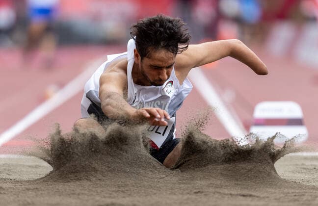 August 31, 2021, Tokyo, Japan: Hossain Rasouli AFG competes in the Men s Long Jump T46 Athletics final at the Olympic Stadium. Tokyo 2020 Paralympic Games. Tokyo Japan - ZUMAz03_ 20210831_swp_z03_099 Copyright: xOISx