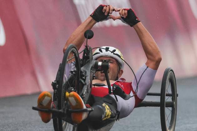 PARALYMPICS - Paralympic Summer Games Tokyo 2020 TOKYO,JAPAN,01.SEP.21 - PARALYMPICS, CYCLING ROAD - Paralympic Summer Games Tokyo 2020, mens. Image shows the rejoicing of Walter Ablinger (AUT).  GEPAxpictures xPatrickxSteiner